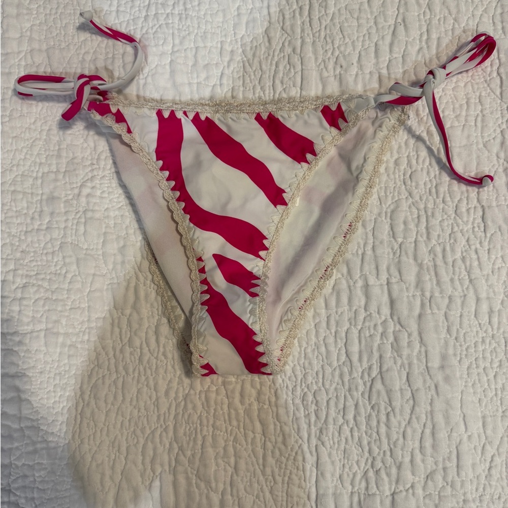 NWT Milly Pink and White Bikini Bottom